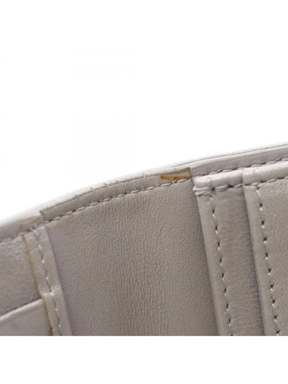 Dior Card Holder Lady Dior Cannage Pearl Gray Leather Bloom Wallet